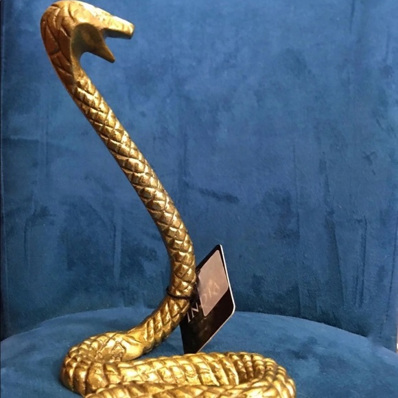Snake Reptile Figurine Gold 10” H NWT - Picture 5 of 5